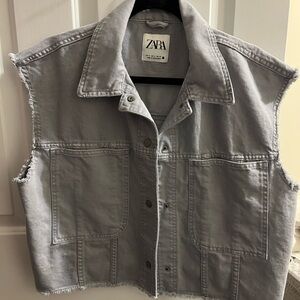 Zara Gray Denim Vest